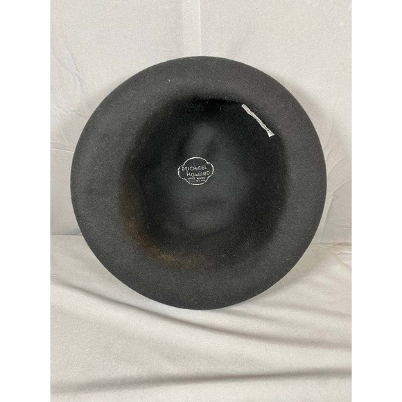 Michael Howard Miss Bierner Bowler Hat Womens 7 Black Wool Vintage Felt USA